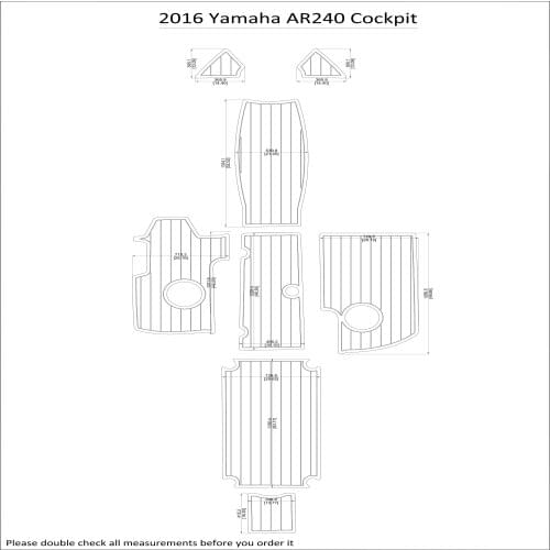 2016 Yamaha AR240 Cockpit Pad Boat EVA Teak Decking 1/4" 6mm
