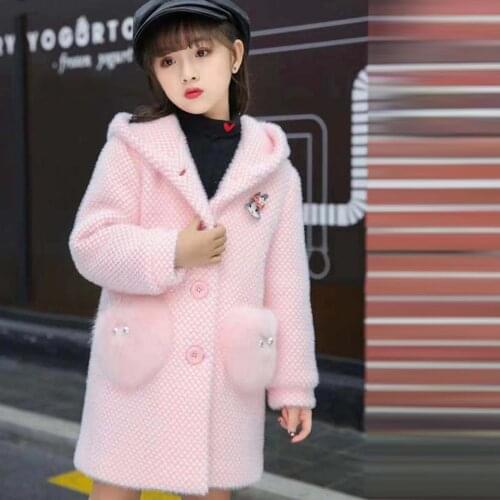 2019 Kids Girl Overcoat Winter New Fashion Wool Coat for Girls Teens Autumn Jacket Warm Long Outerwear Children Windproof