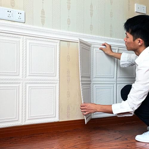 3D Wall Stickers Waterproof Self-adhesive Wallpaper for TV Background Kids Living Room Bedroom Anti-collision Foam Wall Sticker