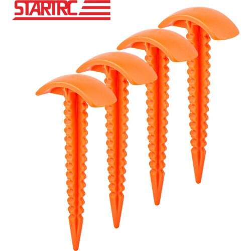 4pcs Plastic Drone Landing Pad Ground Nail Set Support Fixed Rod Windproof Nail Landing Parking Aprone Accessories