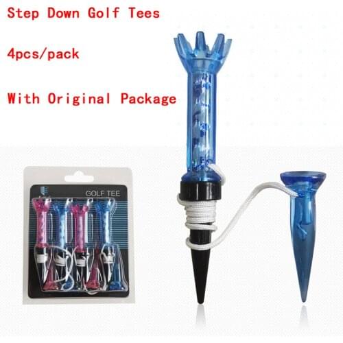 4pcs/pack golf Tees With Original package Plastic Step Down Golf Ball tee Mgnetic Holder Local Ret 80mm Training Practice tees