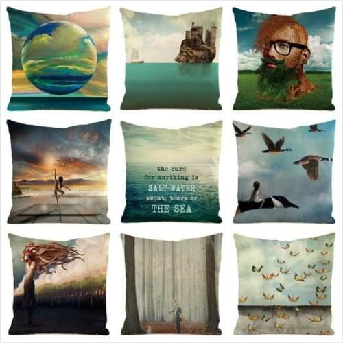 45cm*45cm **Fantasy** Inimitated Silk Fabric Throw Pillow Covers Couch Cushion Cover Home Decorative Pillows Pillow Case