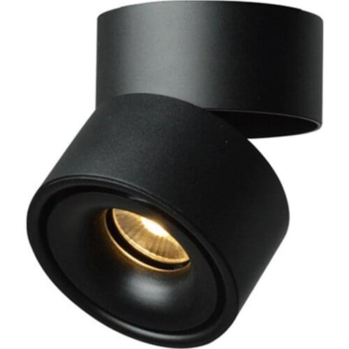 7w10w round adjustable boutique shops concentrated light lamp black double folding rotating lamp indoor downlight