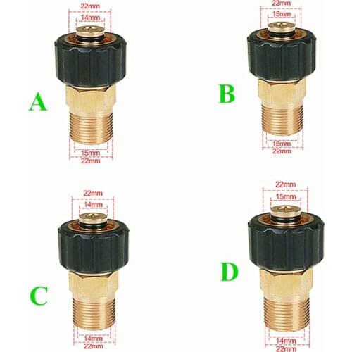 1pc High Pressure Washer Adapter Foam Lance Adapter M22 * 14mm M22* 15mm Male Thread Garden Hose Pressure washer accessories