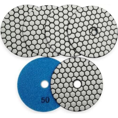 Promotion! 6 Pcs 4 Inch /100 Mm Grit 50 Diamond Dry Polishing Pad Granite Marble Flexible Resin Sanding Disc Ceramic Stone Polis