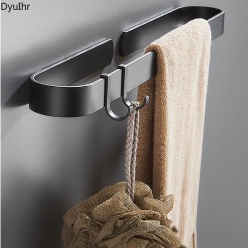 American black towel rack single bar bathroom accessories towel bar free perforated towel ring bath towel rack DyuIhr