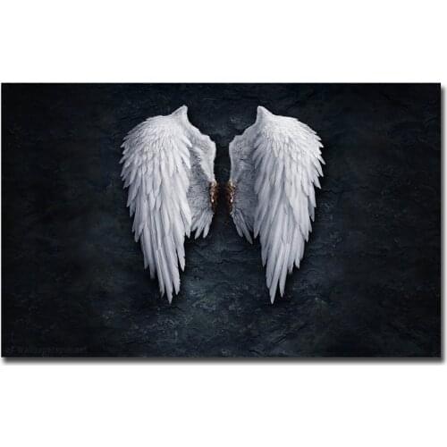 Black Angel Wings Wall Art Canvas Prints Angel Feather Ground Wings Dropshipping Paintings Wall Picture For Living Room Decor