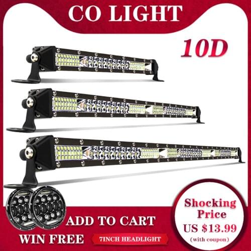 CO LIGHT 52W 104W 156W 10D Super Slim Offroad LED Light Bar Spot Flood Combo Beam LED Work Fog Light for Trucks Tractor UAZ ATV