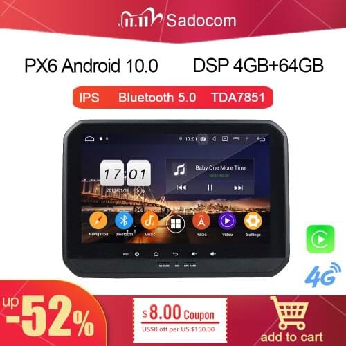 DSP PX6 9" 2 din Android 10.0 Octa Core 64G+4G RAM Car DVD Player GPSp car RDS Radio wifi 4G Bluetooth 5.0 For SUZUKI IGNIS 2017