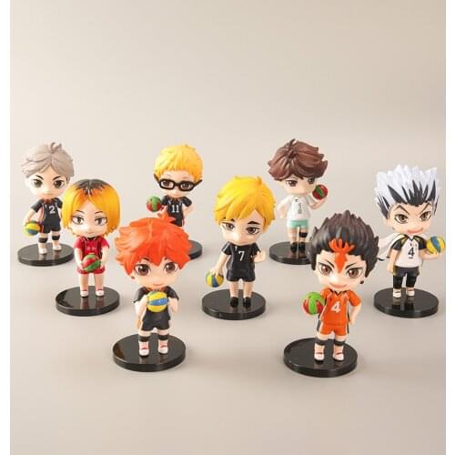 8pcs/set HAIKYUU Figures Action Standing Cosplay Toys Volleyball Boy Hyuga Shoryo Sugawara Takashi Toru Koutarou Figurines