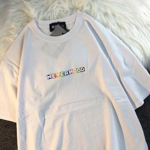 T-shirt Summer Short-Sleeved Printing for Men Round Neck Mens Fashion Loose Cotton All-match Style INS BF