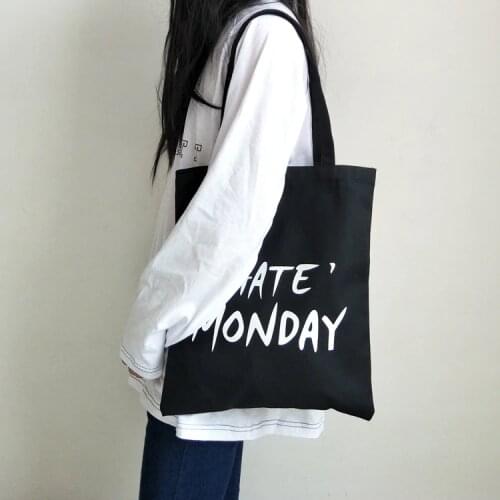 Fashion Classic Letters Tote Bags Basic Women Canvas Zipper Handbags 2019 New Arrival Female Casual Simple Shoulder Bags