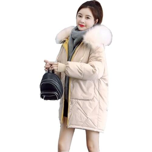 New winter warm Parker coat padded short female Medium length Slim Hooded jackets womens thick down jacket coats clothing