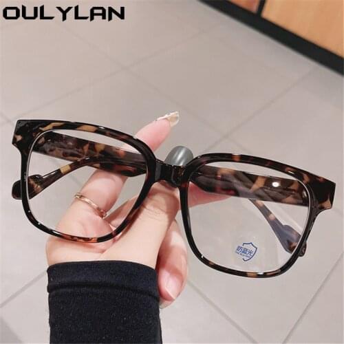Oulylan Blue Light Blocking Glasses Frames Men Transparent Myopia Frame Women Computer Gaming Optical Oversized Spectacles