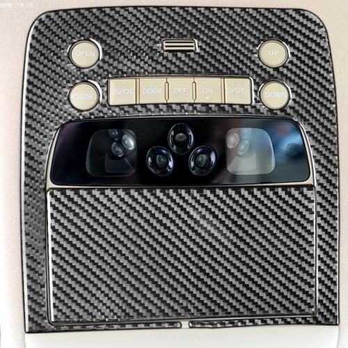 Genuine Carbon Fiber Car Front Reading Light Frame Panel Cover Trim Sticker For Lexus GS 2006-2011