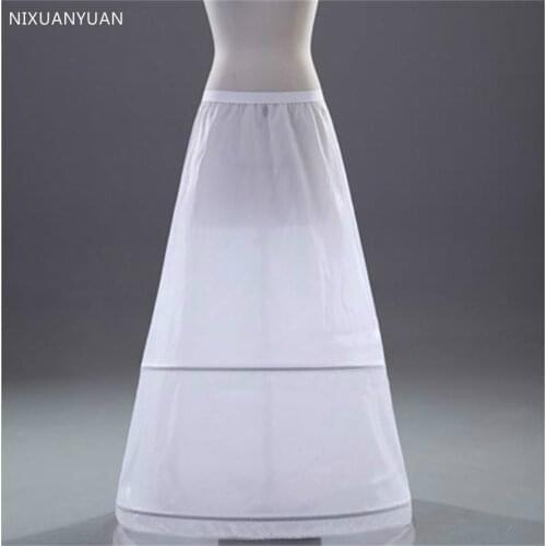 Brand New A-line Petticoats White 2-Hoops Underskirt Crinoline for Wedding Dress Bride Gown In Stock Wedding Accessories