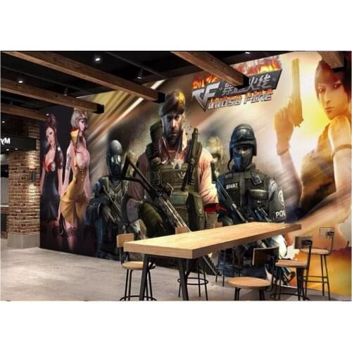 Custom photo 3d room wallpaper Internet cafe shootout shooting game home decoration 3d wall murals wallpaper for walls 3 d