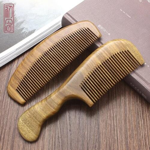 Manual Natural Green Sandalwood Anti-static Portable Hairdressing and Hairdressing Gift Massage Many Styles Comb