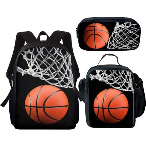 Kids Backpack Fashion Basketball 3D Print School Bags Set For Boys Girls Bagpack Toddlle Back Pack Student Book Bag Sac a Dos