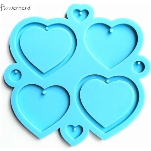 Heart Silicone Mold Earrings Pendant Mold Resin Keychain Molds Baking Accessories Fondant Cake Mold Cake Decorating Tools