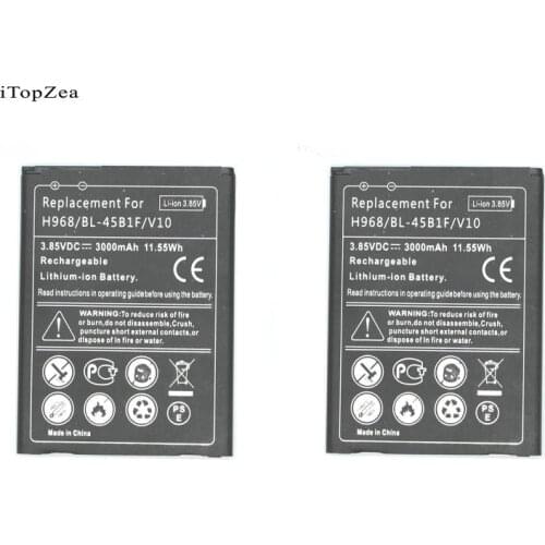 ITopZea 2x 3000mAh BL-45B1F Replacement Battery For LG V10 H968 H961N H900 H901 VS990 F600 F600L F600S F600K Bateria Batterij