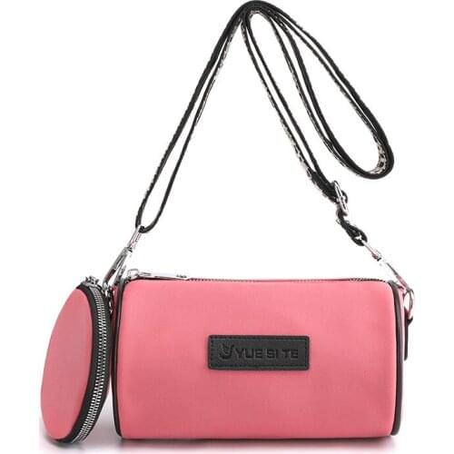 2pcs set Woman shoulder bag 2021 Barrel-shape Small crossbody bag Nylon Casual womens bags cheap Solid womens handbag trend