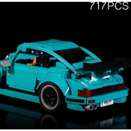 Technical germany horse brand pors turbo building block lemans racing super sport car bricks pull back vehicle toys for boy gift
