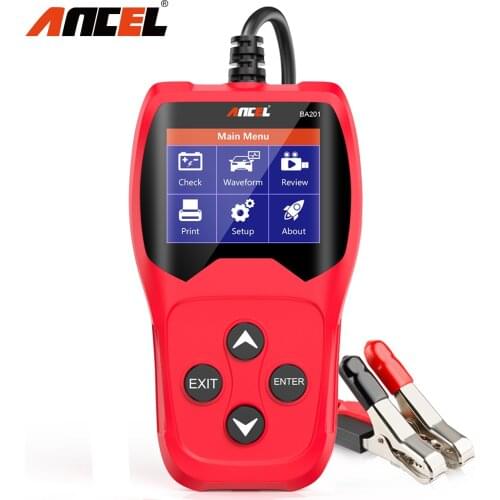 Ancel BA201 Car Battery Tester 12V Analyzer 100 to 2000CCA Battery Tester Car Cranking Charging Circut Tester Diagnostic Tool