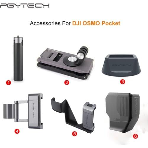IN Stock! PGYTECH Smartphone Holder Mount Bracket/Tripod/Base/Lens Cover For DJI OSMO Pocket Gimbal Accessories