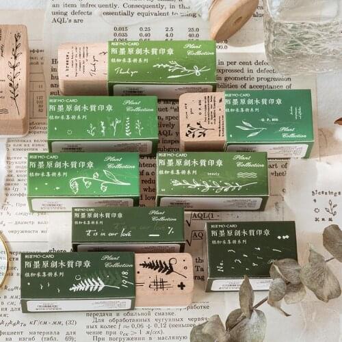 Vintage Plant Collection Book Series Stamp DIY Wooden Rubber Stamps For Scrapbooking Stationery Scrapbook Standard Stamp