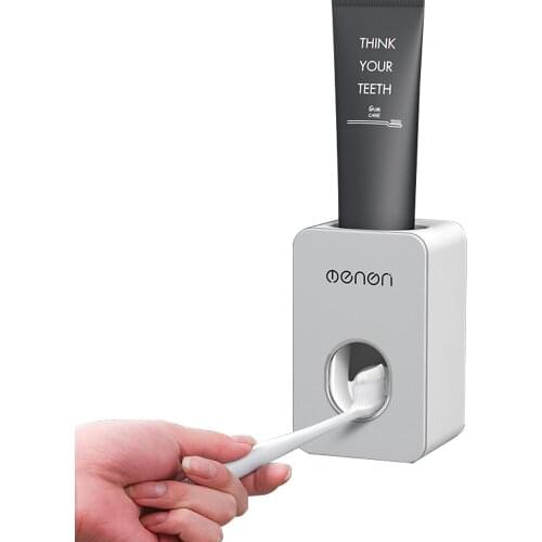 YUEWO Automatic toothpaste set wall hanging free punch toothpaste toothbrush rack toothpaste rack lazy squeeze artifact