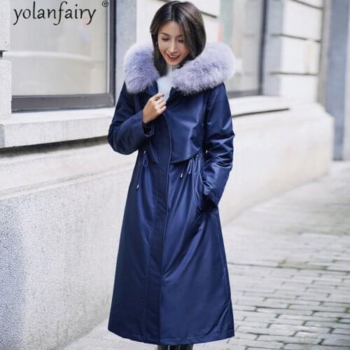 Real Rex Rabbit Fur Coat Women Winter Female Jacket Warm Hooded Parkas Woman Raccoon Dog Fur Collar 2020 Ropa De Mujer Pph1544