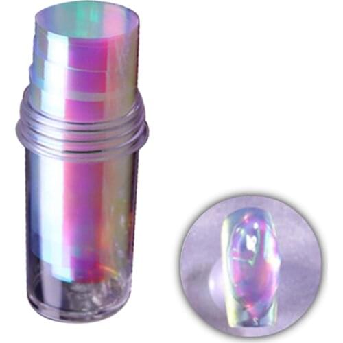 1Roller Nail Art Decoration Sticker Glass Style Nail Art Cellophane Aurora Colorful Cellophane Plastic Paper Decor