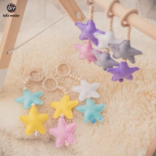 Lets Make 1pc Wooden Baby Bed Bell Star Pendant Fitness Rack Baby Room Safe Environmental Protection Decorations Accessories