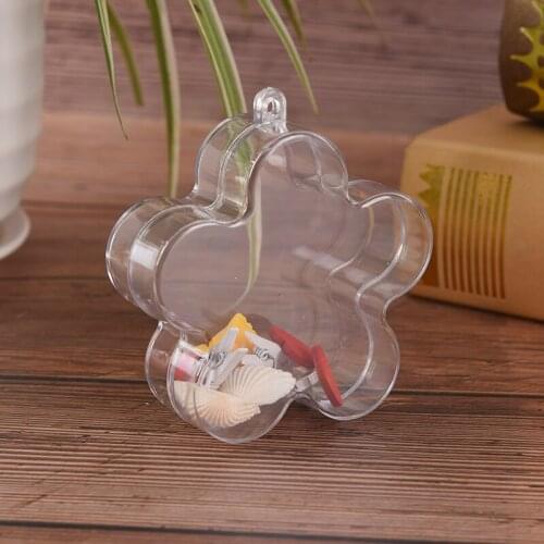 1Pc Flower Shape Christmas Decoration Clear Plastic Balls Transparent Bauble Xmas Ornament Romantic Tree Wedding Gift