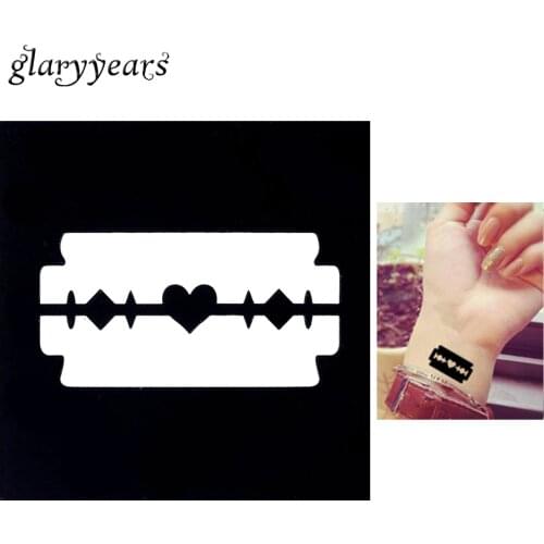 1pc Tattoo Stencil DIY Body Art Airbrush Painting Blade Heart Small Henna Stencil Design for Women Men Lover Tattoo Template G62
