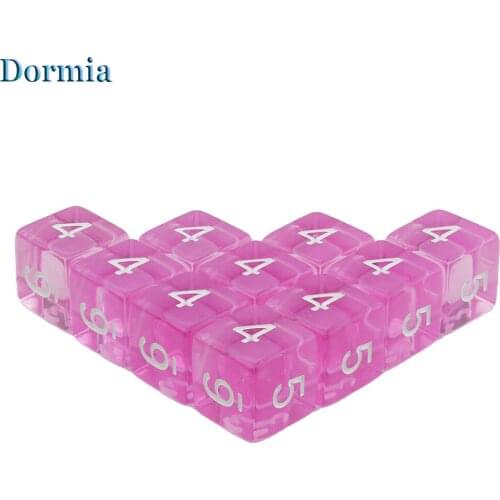 10 Pcs/set Transparent Crystal Digital D6 Polyhedral Dices , for Club Party Poker Board Game Dice