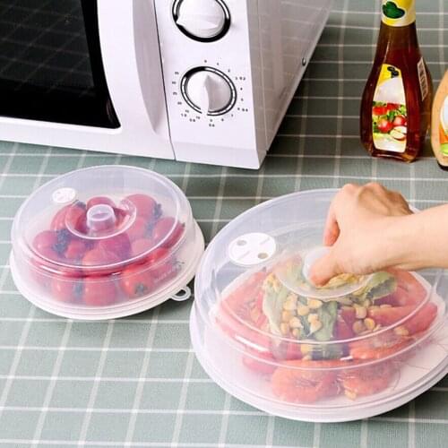 2PC Plastic Microwave Plate Cover Clear Steam Vent Splatter Lid Food Dish New Kitchen Tool Plate Kitchen Accessories Fresh Cover