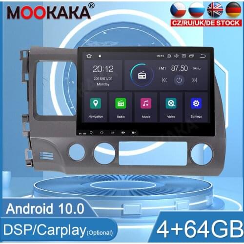 4+64G PX6 Android10 For Honda CIVIC 2006-2011 Car Multimedia Player GPS Navigation Audio Stereo Screen DVD Head Unit WIFI DSP BT