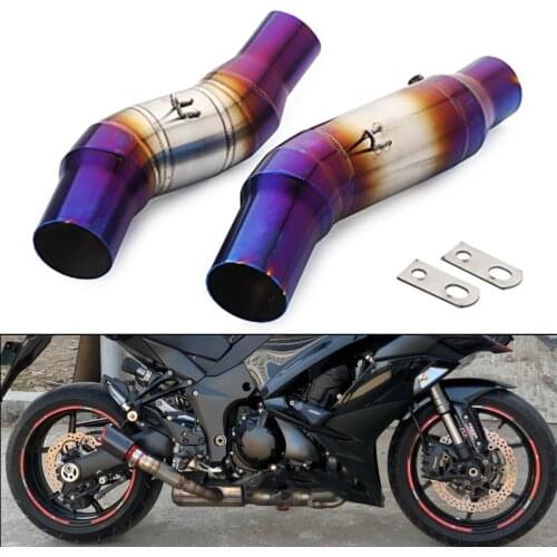 Universal Motorcycle Kawasaki Z1000 Exhaust System Middle Link Pipe Stainless Steel z 1000 2016 2015 - 2012 2011 2010 Slip-on