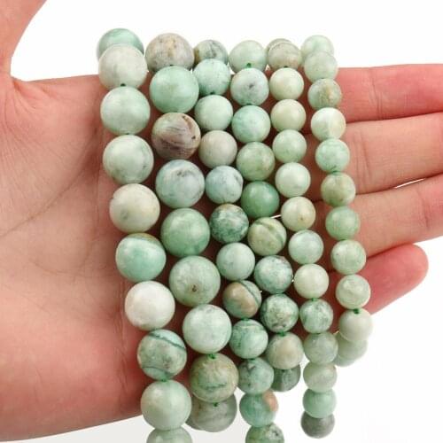 6/8/10/12mm Emeralds Jades Beads Natural Myanmar Jades GEM Energy Stone Beads for Jewelry Making DIY Bracelet Ornaments 15