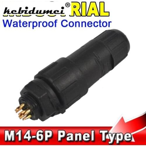 IP68 6 Pin Waterproof Connector Cable Adapter 6Pin Industrial Wire Connector Plug Butt Type Nylon Housing