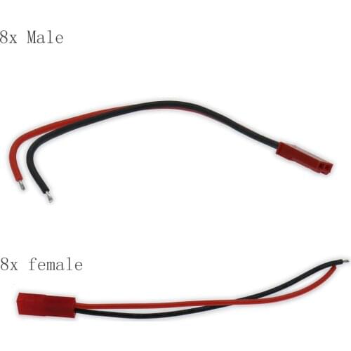 8 pairs 100mm Male Female Jst Plug Connector Silicone Cable 2pin 22awg For Battery Bec Esc RCAWD XC0006XC0007