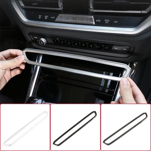 ABS Chrome Carbon Fiber Style Center Console Volume Frame Decoration Cover Trim Sticker For BMW 3 Series G20 G28 2020-2021