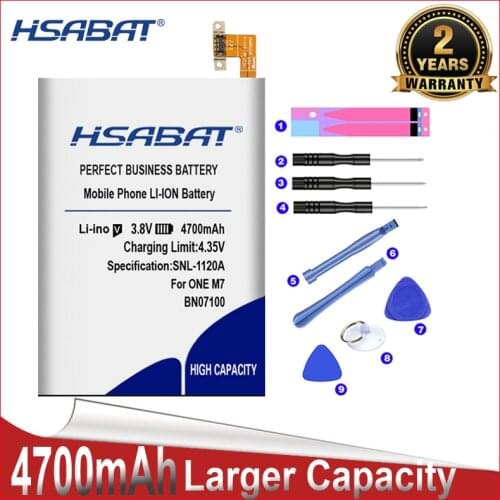 HSABAT 4700mah battery for HTC ONE M7 BN07100 802D 802T 802W 801E 801S 801N HTL22 One J
