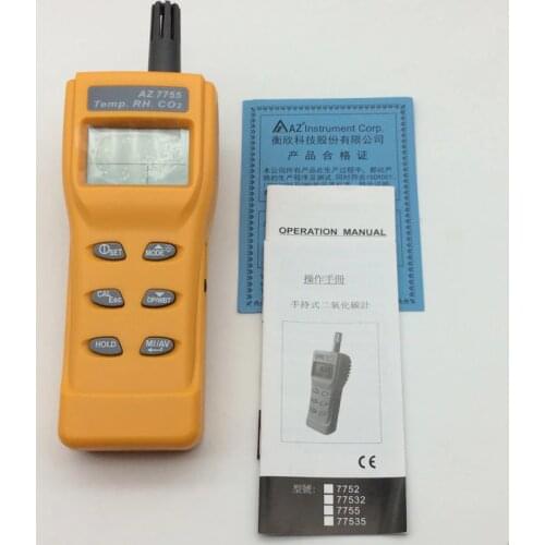 AZ7755 Carbon Dioxide Gas Detector 3 in1 CO2 TEMP. RH DP WB Tester CO2 Gas Detector Monitor