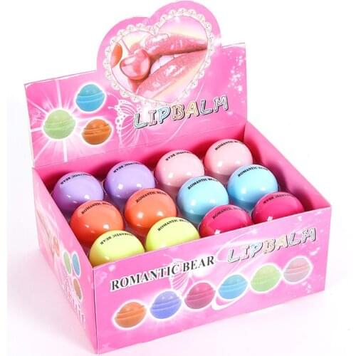 Hot Color Ball Lipstick Moisturizing round Spherical Lip Balm Kids Baby Girls Lips Balm Bulk Moisturizing Romantic Bear