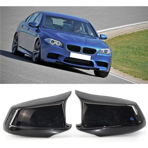 Car Rearview Mirror Cover Case for BMW F10 F11 5 Series Sedan 520i 523i 525i 528i 530i 535i 550i 2011 2012 2013 Glossy Black ABS