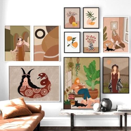 Vintage Flower Girl Illustration Wall Art Canvas Painting Nordic Posters And Prints Abstract Wall Pictures For Living Room Decor