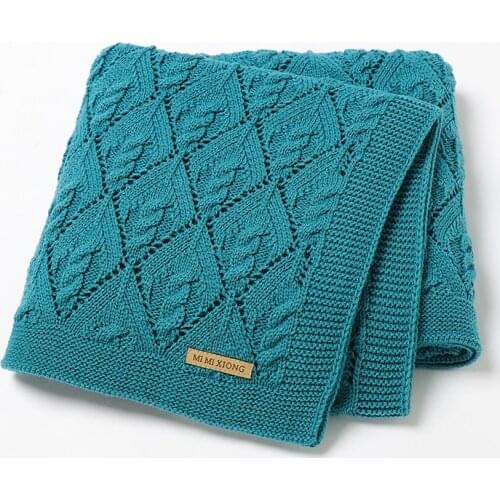 Baby Blanket Knitted Plaid Newborn Infant Bedding Crib Quilt Hollow Out Toddler Girl Boy Stroller Cradle Wrap Swaddle Super Soft